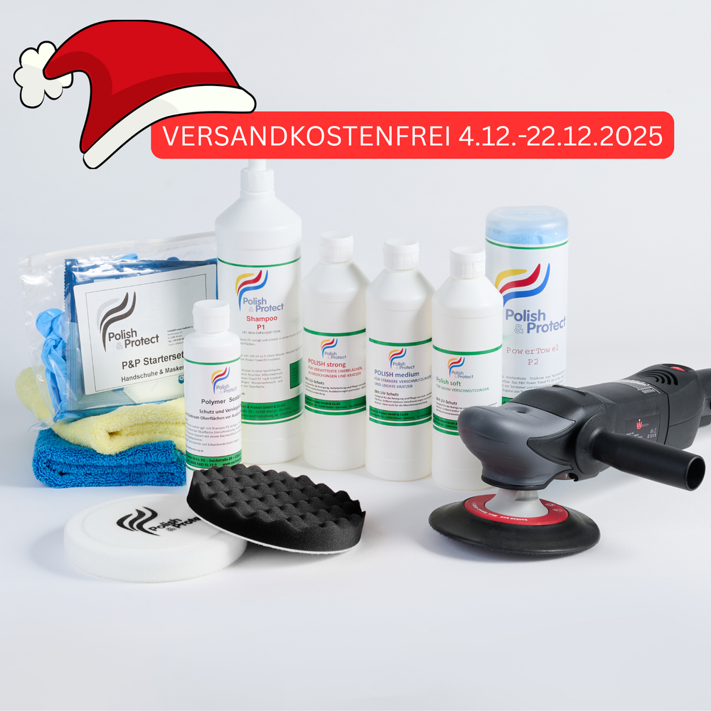 DAS P&P STARTERSET PROFI MIT POLIERMASCHINE  in der Weihnachtsaktion vom 4.12.-22.12.25 versandkostenfrei.